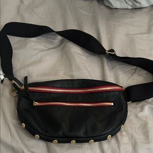 Charles Large Gold Hardware Red Zipper Belt Bag